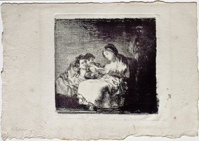 Femme lisant à deux enfants - Francisco de Goya