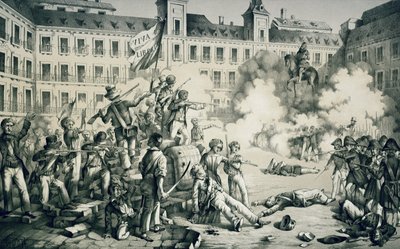 Révolution espagnole de 1854 (lithographie) - Francisco de Paula van Halen