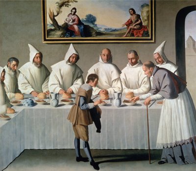 Saint Hugues de Cluny (1024-1109) dans le Réfectoire des Chartreux, 1633 - Francisco de Zurbaran
