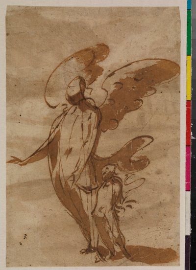 Ange gardien marchant avec un enfant, recto, XVIIe siècle - Francisco the Younger Herrera