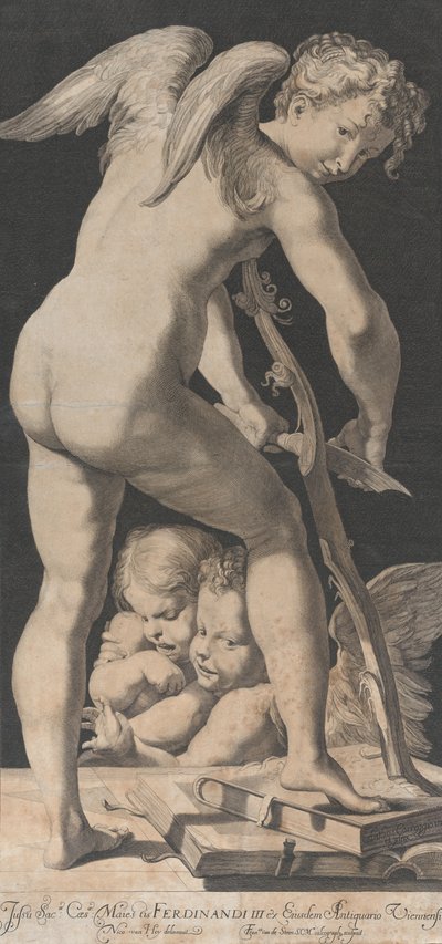 Cupidon aiguisant son arc, 1645-72 - Franciscus van der Steen