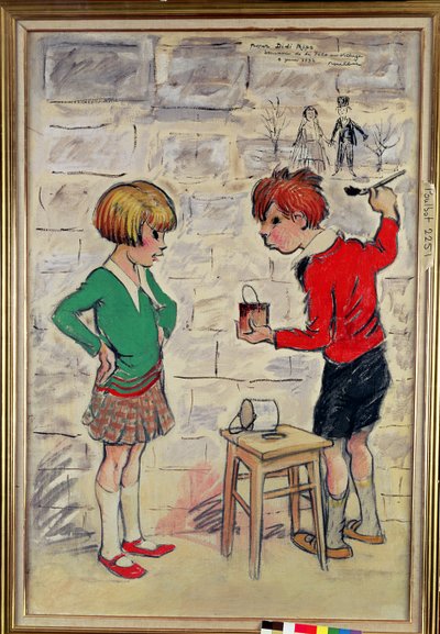 Le Poulbots aux Graffiti - Francisque Poulbot