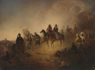 Markos Botsaris à la bataille de Karpenisi, la nuit du 8 août 1823 - Franciszek Tomasz Tepa