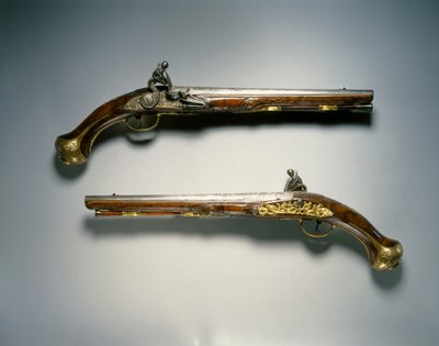 Paire de pistolets à silex, Liège, début du XVIIIe siècle - Franco Flemish School