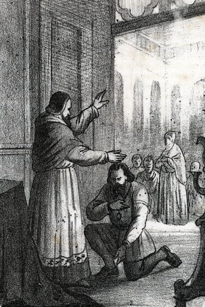 Rencontre entre le pape Paul III et Charles Quint à Rocca di Busseto en 1543 - Franco Mistrali