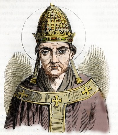 Portrait du Pape Sylvestre I (Silvestre ou Sylvester ou Silvestro) (314-335) - Dessin de «Misteri del Vaticano» par Franco Mistrali - Franco Mistrali