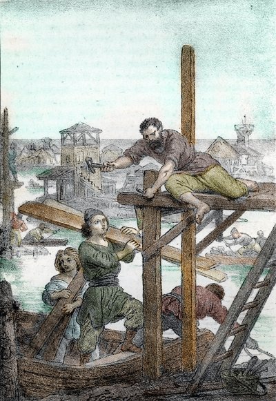 Réfugiés chassés par les Huns d