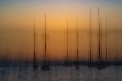 Voiliers au coucher de soleil, image floue - Franco Tessarolo