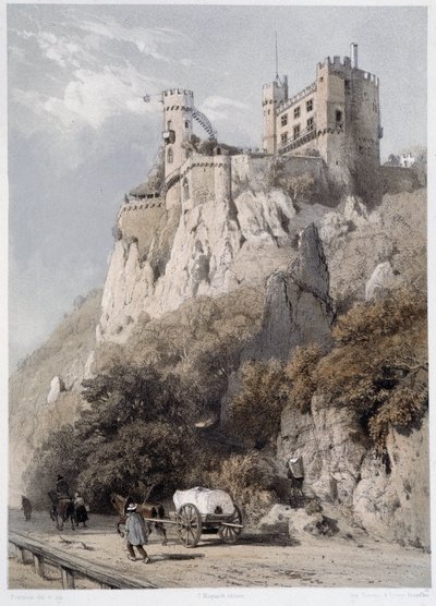 Château Rheinstein - dans "Le Rhin monumental et pittoresque", lithographies par Fourmais et Stroobant - Francois Stroobant