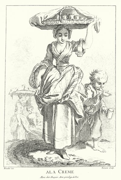 Vendeur de crème (gravure) - Francois (after) Boucher