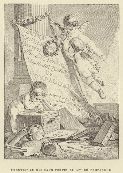 Frontispice des eaux-fortes de Mme de Pompadour - Francois (after) Boucher