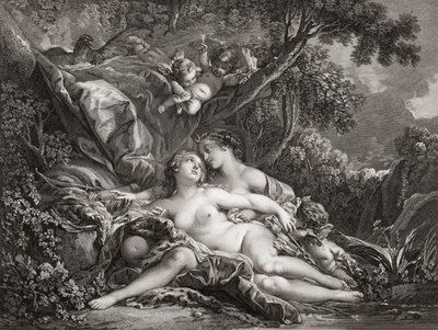 Jupiter et Callisto. (impression) - Francois (after) Boucher