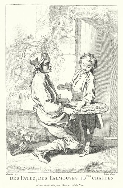 Vendeur de pâtisseries (gravure) - Francois (after) Boucher