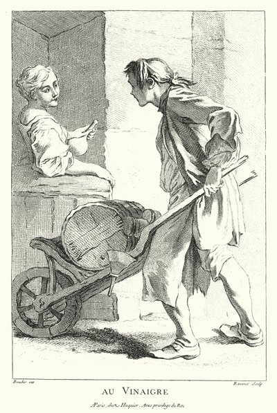 Vendeur de vinaigre (gravure) - Francois (after) Boucher
