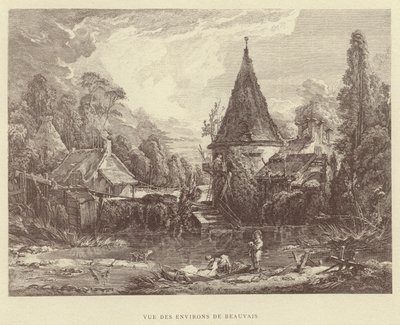 Vue des environs de Beauvais (gravure) - Francois (after) Boucher