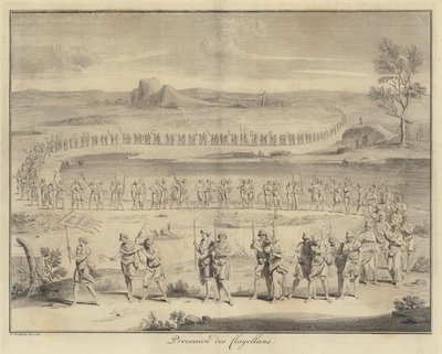 Procession de flagellants (gravure) - Francois (after) Morellon la Cave