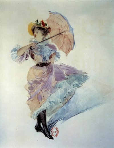 Aquarelle pour illustrer le roman Boule de suif de Guy de Maupassant - Francois (after) Thevenot
