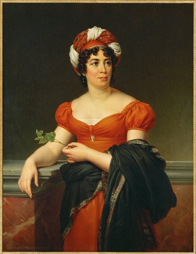Portrait de Germaine Necker, Mme ... (huile sur toile) - Francois (school of) Gerard