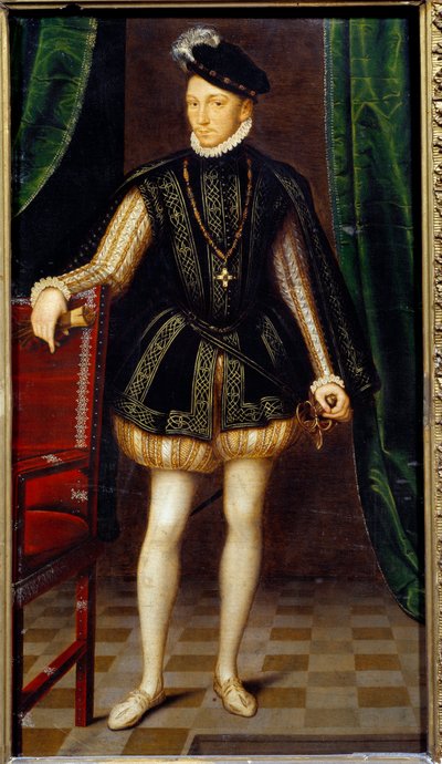 Portrait en pied de Charles IX (1550 - 1574) roi de France - Francois (workshop of) Clouet