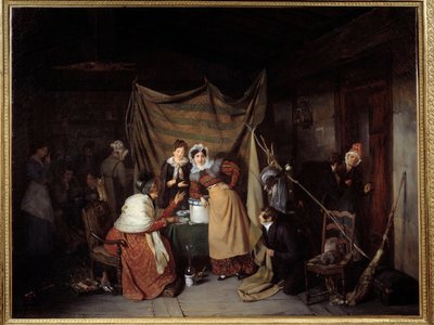 Une Sibylle disant bonne aventure à de jeunes hommes - François Auguste Biard