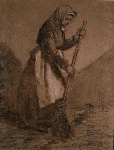 Femme balayant - François Bonvin