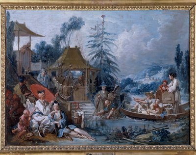 Chinoiserie : la pêche Peinture par François Boucher (1703-1770) - François Boucher