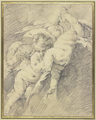 Trois anges flottant dans les airs - François Boucher