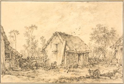 Paysage avec cottage rustique - François Boucher