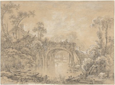 Paysage avec un pont rustique - François Boucher