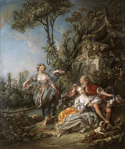 Amoureux dans un parc - François Boucher