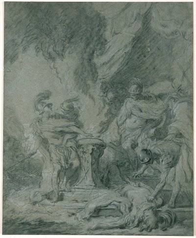 Mucius Scaevola mettant sa main dans le feu - François Boucher