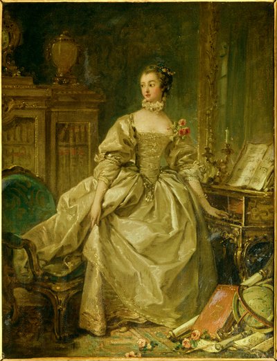 Portrait en pied de Jeanne Antoinette Poisson, Marquise de Pompadour - François Boucher