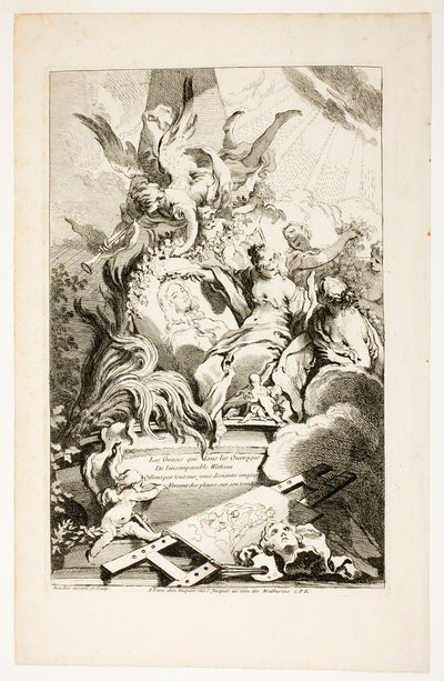 Les grâces sur le tombeau de Watteau - François Boucher