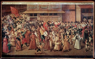 Guerres de religion en France : procession armée de la Ligue catholique de France dans les rues de Paris - Francois Bunel
