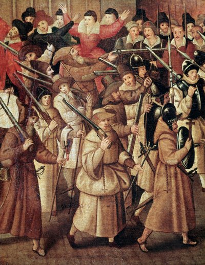 Guerres de religion en France : procession armée de la Ligue catholique de France dans les rues de Paris - Francois Bunel