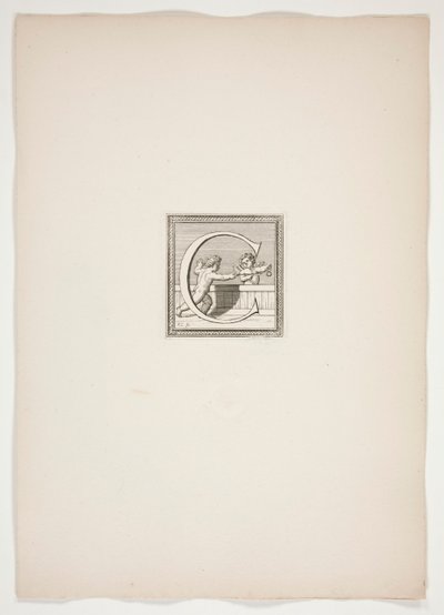 Monogramme C avec putti - Francois Chauveau