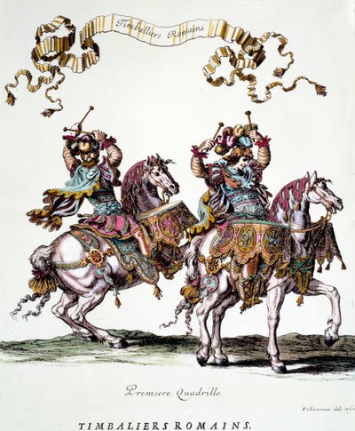 Timbaliers romains lors du carrousel donné par le roi Louis XIV en 1662 - Francois Chauveau
