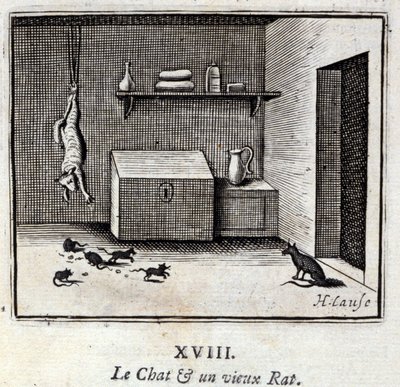 Le Chat et un vieux rat - Francois Chauveau