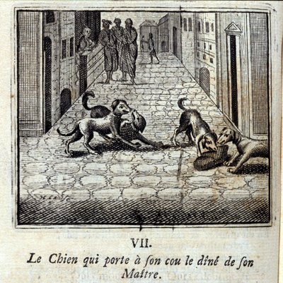 Le Chien qui porte au cou le dîner de son Maître - Francois Chauveau