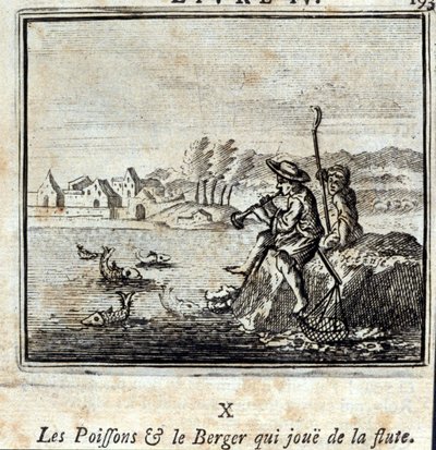 Le Poisson et le Berger jouant de la flûte - Francois Chauveau