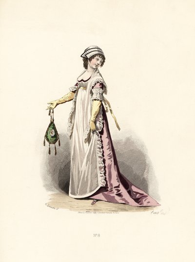 Femme en robe couleur pensée, tablier et châle - Francois Claudius (after) Compte Calix