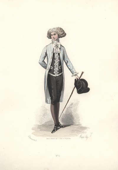 Homme élégant en manteau rayé, époque de Marie-Antoinette - Francois Claudius Compte Calix