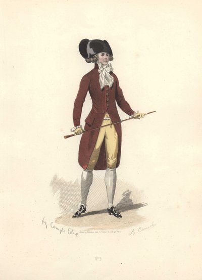 Homme avec grand bicorne noir, époque de Marie-Antoinette - Francois Claudius Compte Calix
