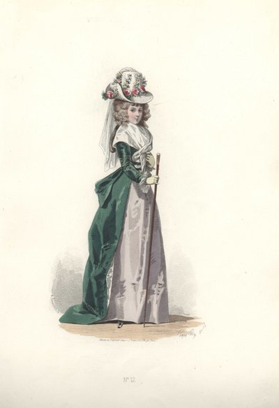 Femme en chapeau et redingote, époque de Marie-Antoinette. - Francois Claudius Compte Calix