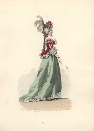 Femme en veste et jupe, époque de Marie-Antoinette - Francois Claudius Compte Calix