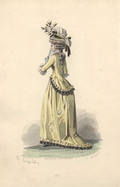 Femme en veste et robe de soie, époque de Marie-Antoinette - Francois Claudius Compte Calix
