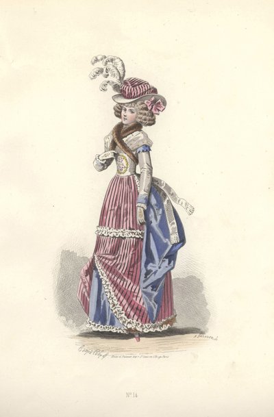 Femme en tenue tricolore, époque de Marie-Antoinette - Francois Claudius Compte Calix