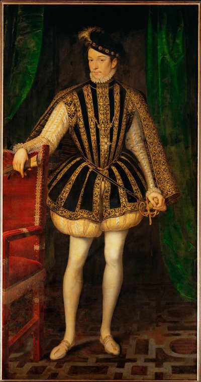 Le roi Charles IX de France ... (huile sur toile) - François Clouet
