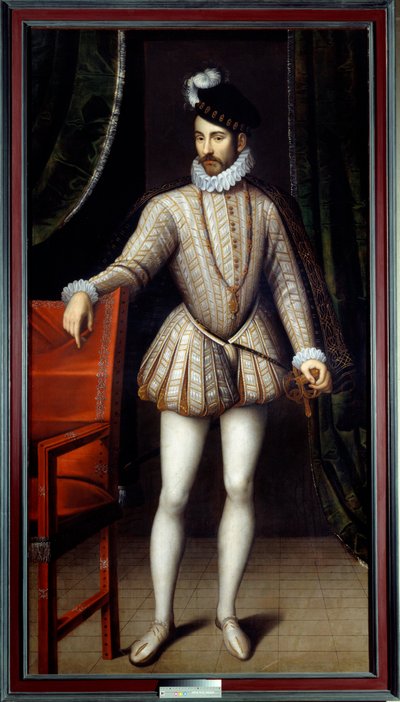 Portrait en pied de Charles IX (1550-1574) roi de France. Peinture de François Clouet (1515-1572) - François Clouet