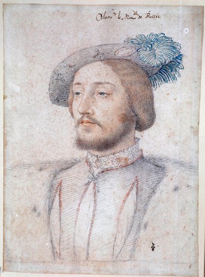 Portrait de Charles de Cossé, comte de Brissac, maréchal de France (1506-1563) (Cossé-Brissac). Dessin au crayon et sanguine par François Clouet (1515-1572). 1537. Musée Condé, Chantilly - François Clouet
